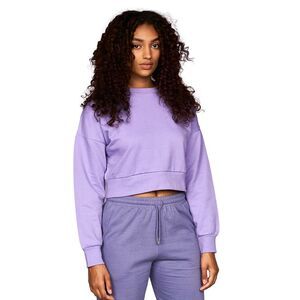 Juice Womens/Ladies Catalina Crew Neck Crop Sweatshirt / Purple
